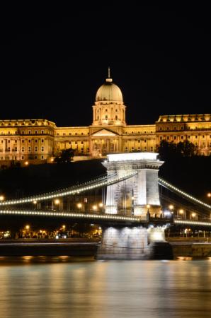 Buda Castle and Chain Bridge at night