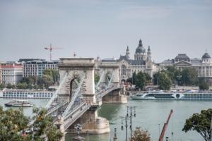Chain Bridge over Danube River in Budapest